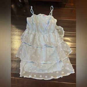 Dannie Clip Dot Tiered Mini Dress